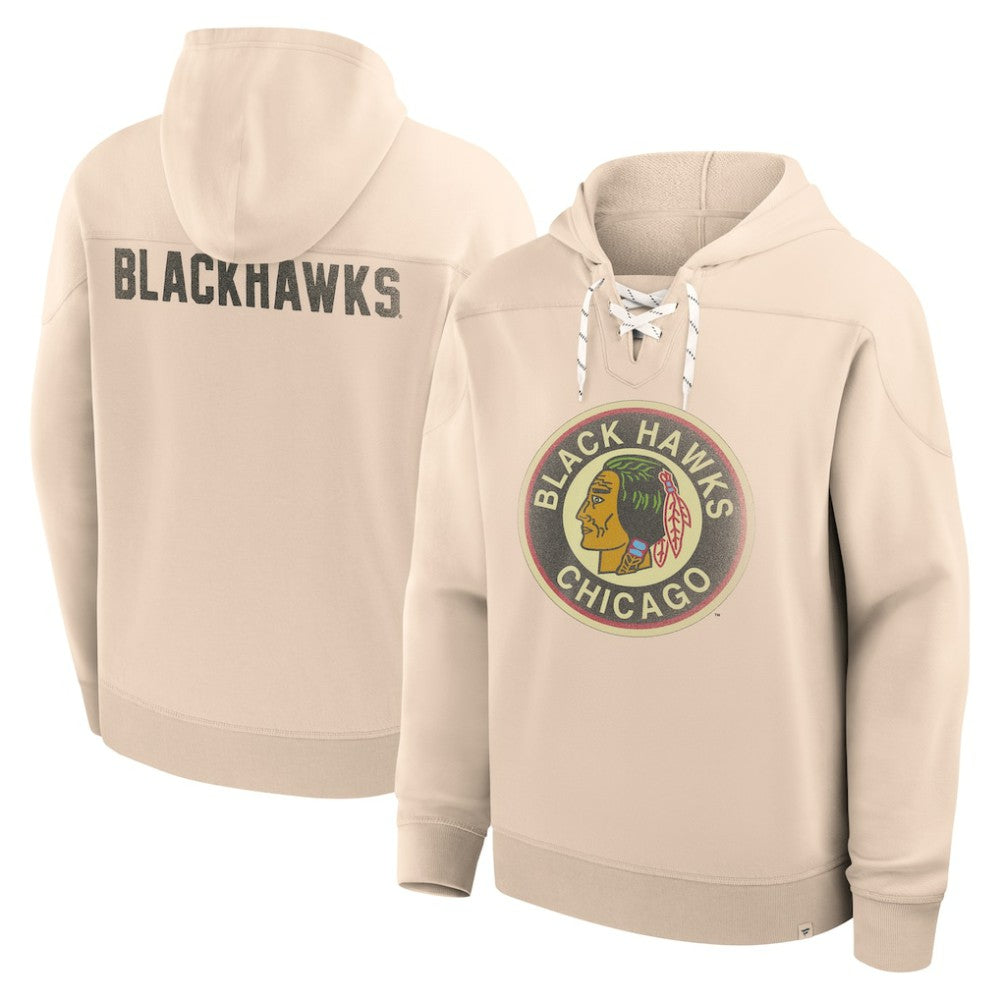 Chicago Blackhawks Fanatics Vintage Hoodie - Cream - NHL 202756959