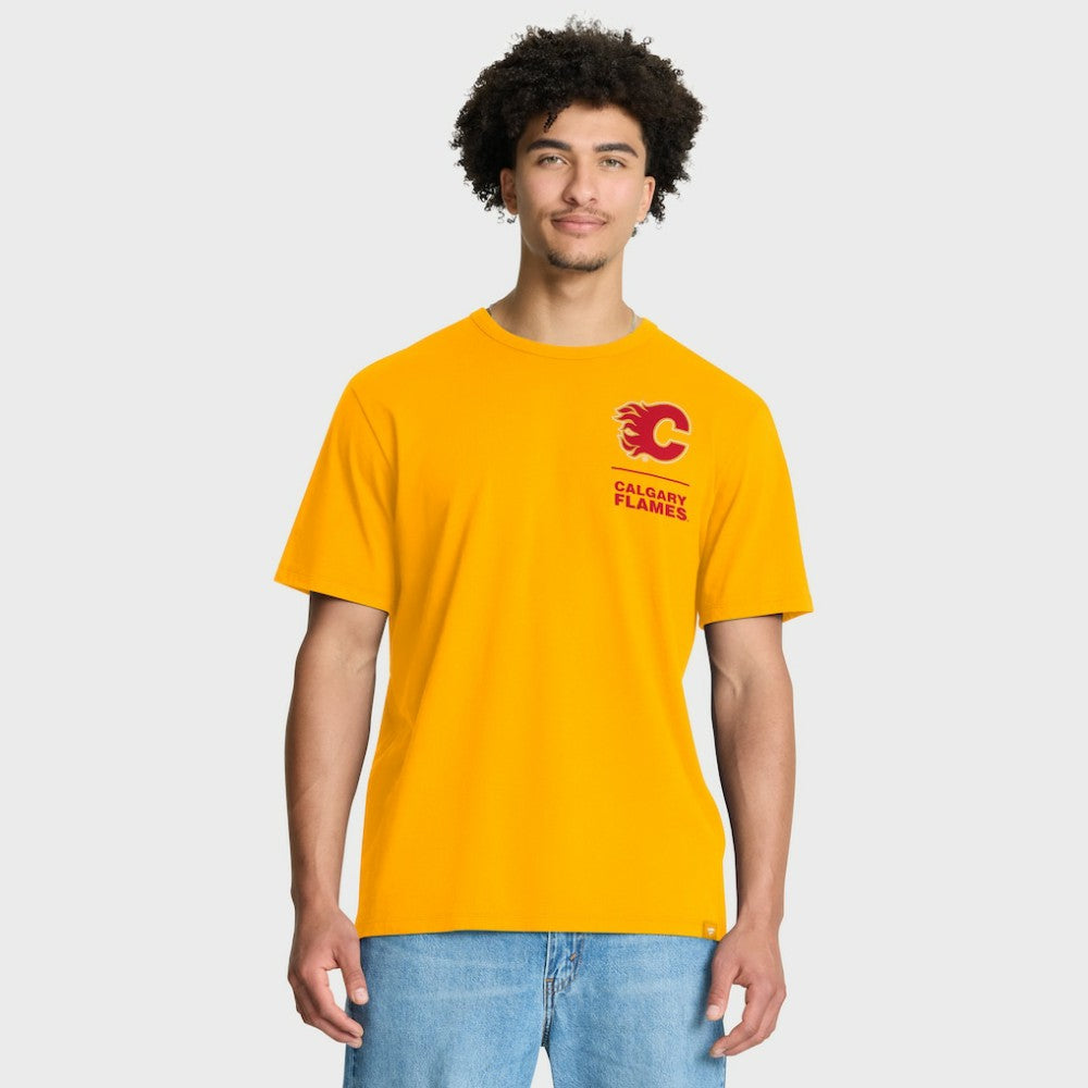 Calgary Flames Fanatics Crash The Net Legacy T-Shirt - Gold - NHL 202757004