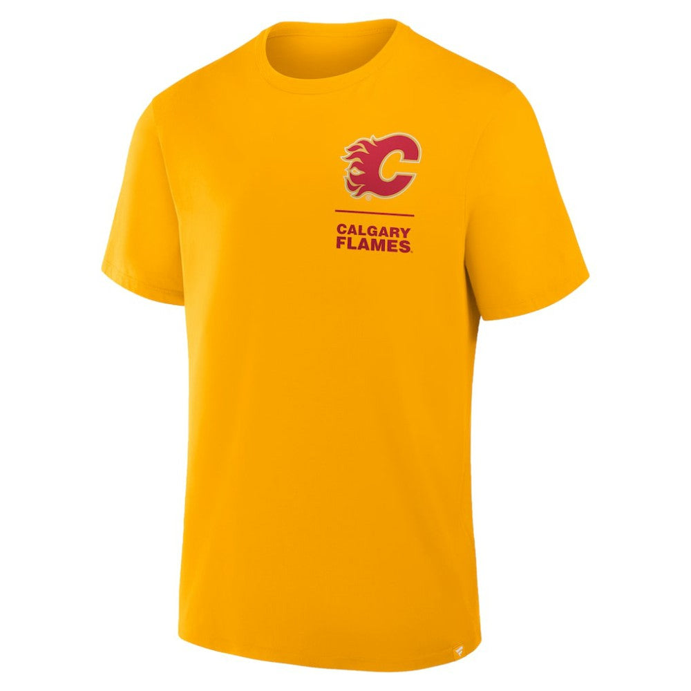 Calgary Flames Fanatics Crash The Net Legacy T-Shirt - Gold - NHL 202757004
