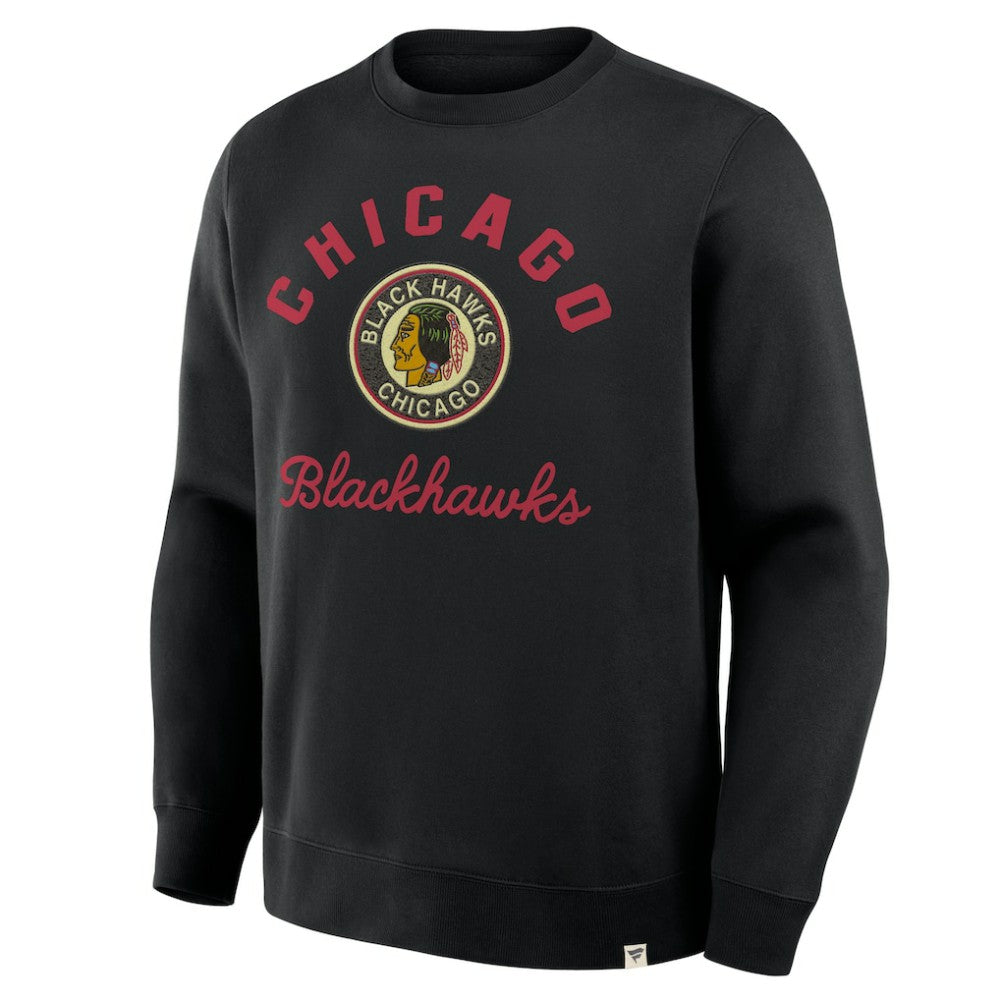 Chicago Blackhawks Fanatics Vintage Stickler Sweatshirt - Black - NHL 202757027