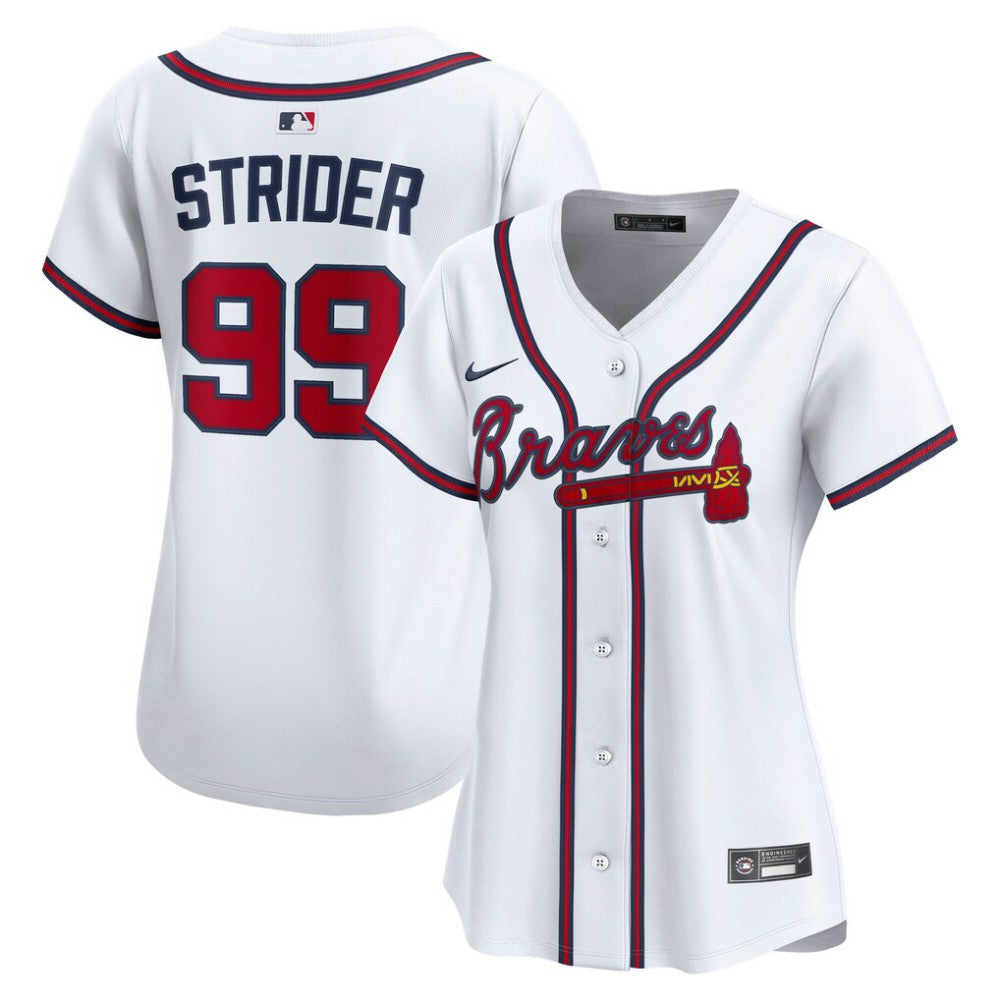 Spencer Strider Atlanta Braves Nike Women's Home Limited Player Jersey - White - Nike on Sale