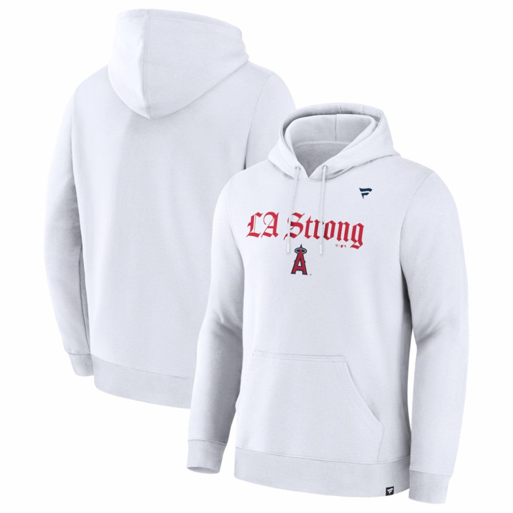 Los Angeles Angels Fanatics Unisex LA Strong Premium Fleece Pullover Hoodie - White - Fanatics Lifestyle