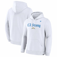 Fanatics Los Angeles Chargers Unisex LA Strong Premium Fleece Pullover Hoodie White