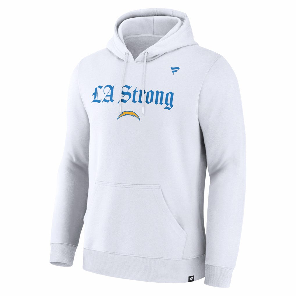 Fanatics Los Angeles Chargers Unisex LA Strong Premium Fleece Pullover Hoodie White