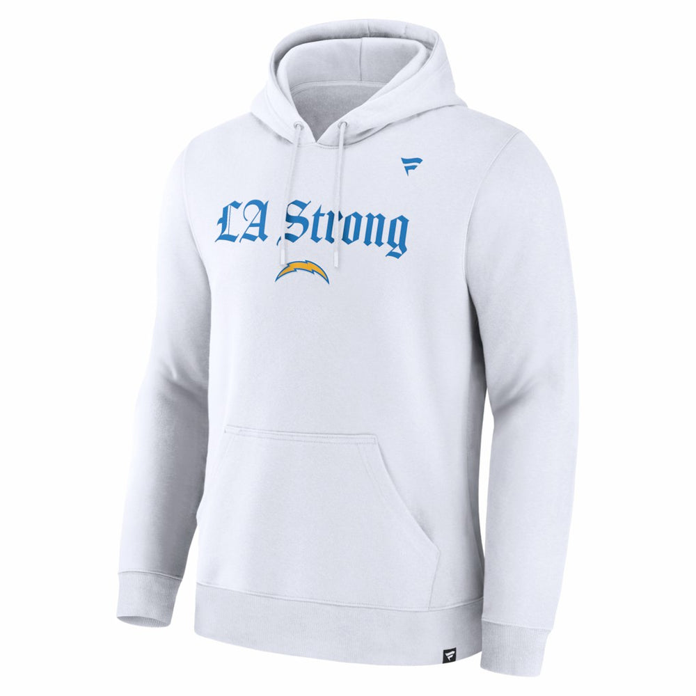Fanatics Los Angeles Chargers Unisex LA Strong Premium Fleece Pullover Hoodie White