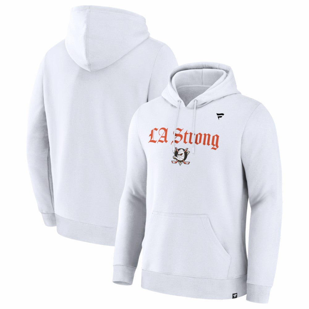Anaheim Ducks Fanatics Unisex LA Strong Premium Fleece Pullover Hoodie - White - NHL 202757239
