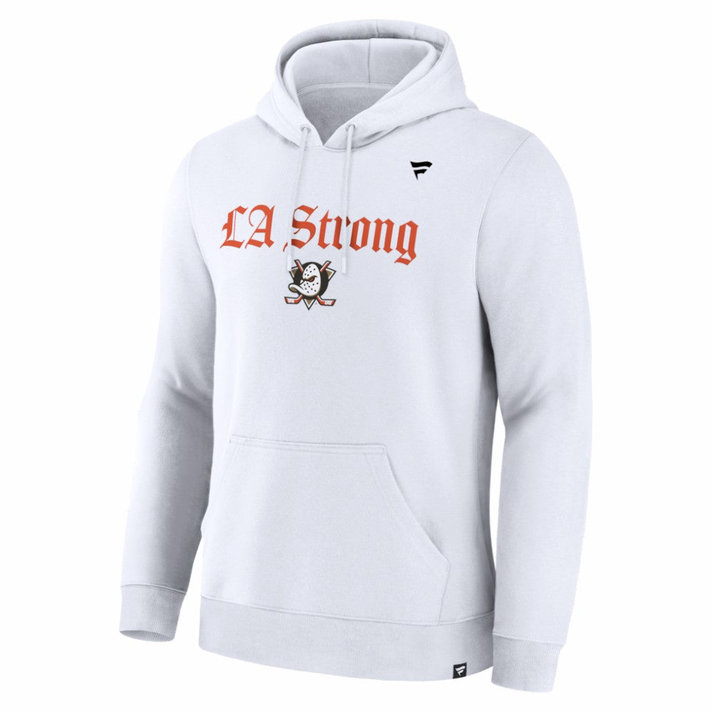 Anaheim Ducks Fanatics Unisex LA Strong Premium Fleece Pullover Hoodie - White - NHL 202757239