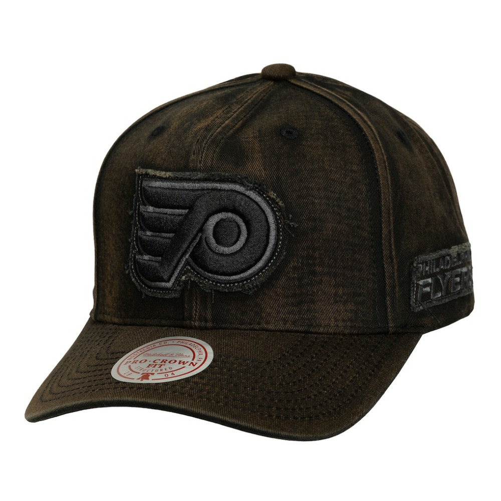 Philadelphia Flyers Mitchell & Ness Downtown Snow Wash Pro-Crown Adjustable Hat - Black - NHL 202757457