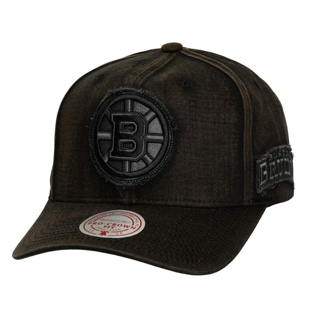 Boston Bruins Mitchell & Ness Downtown Snow Wash Pro-Crown Adjustable Hat - Black - NHL 202757463
