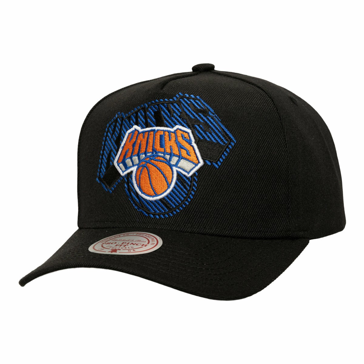 New York Knicks Tilted Pro Pinch Adjustable Hat Black | Mitchell & Ness
