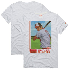 Cal Ripken Jr. Baltimore Orioles Homage 1982 Topps Baseball Card Player T-Shirt - Ash - MLB Discount