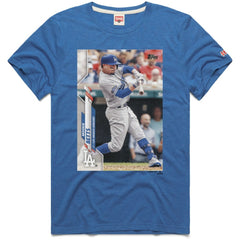 Mookie Betts Los Angeles Dodgers Homage 2020 Topps Baseball Card Player T-Shirt - Royal - MLB Sale