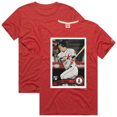 Mike Trout Los Angeles Angels Homage 2011 Topps Baseball Card Player T-Shirt - Red - MLB Online