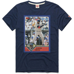 David Ortiz Boston Red Sox Homage 2003 Topps Baseball Card Player T-Shirt - Navy - MLB Sale