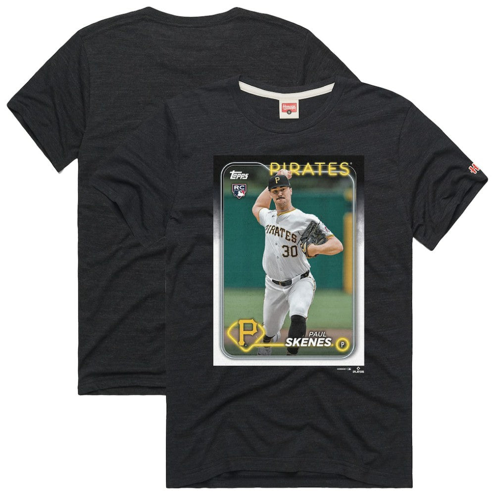 Paul Skenes Pittsburgh Pirates Homage 2024 Topps Baseball Card Player Tri-Blend T-Shirt - Charcoal - MLB Discount