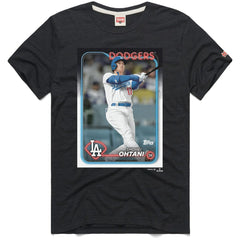 Shohei Ohtani Los Angeles Dodgers Homage 2024 Topps Baseball Card Player T-Shirt - Charcoal - MLB Lifestyle