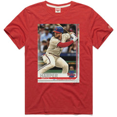 Bryce Harper Philadelphia Phillies Homage 2019 Topps Baseball Card Player T-Shirt - Red - MLB Sale