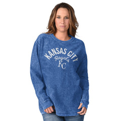 Kansas City Royals G-III 4Her by Carl Banks Women's Comfy Cord Pullover Sweatshirt - Royal - MLB Lifestyle