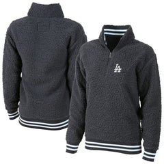 Los Angeles Dodgers G-III 4Her by Carl Banks Women's Play Action Sherpa Fleece Quarter-Zip Jacket - Gray - MLB on Sale