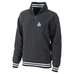 Los Angeles Dodgers G-III 4Her by Carl Banks Women's Play Action Sherpa Fleece Quarter-Zip Jacket - Gray - MLB on Sale