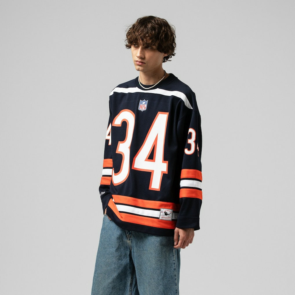 Mitchell & Ness Walter Payton Chicago Bears Maxxed Out Fashion Hockey Jersey Navy