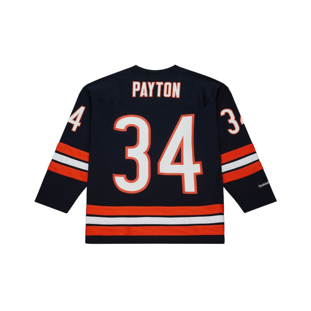 Mitchell & Ness Walter Payton Chicago Bears Maxxed Out Fashion Hockey Jersey Navy