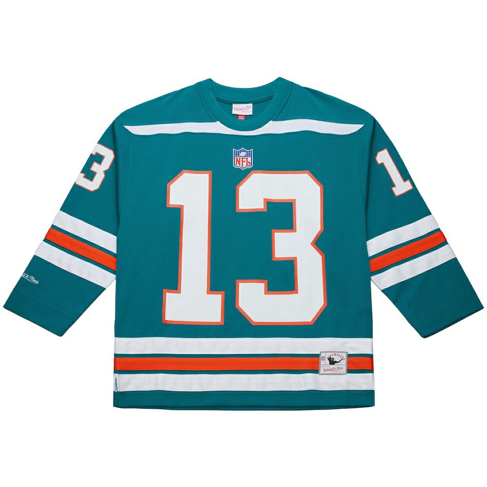 Mitchell & Ness Dan Marino Miami Dolphins Maxxed Out Fashion Hockey Jersey Aqua