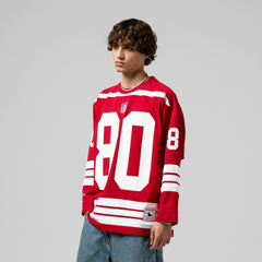 Mitchell & Ness Jerry Rice San Francisco 49ers Maxxed Out Fashion Hockey Jersey Scarlet