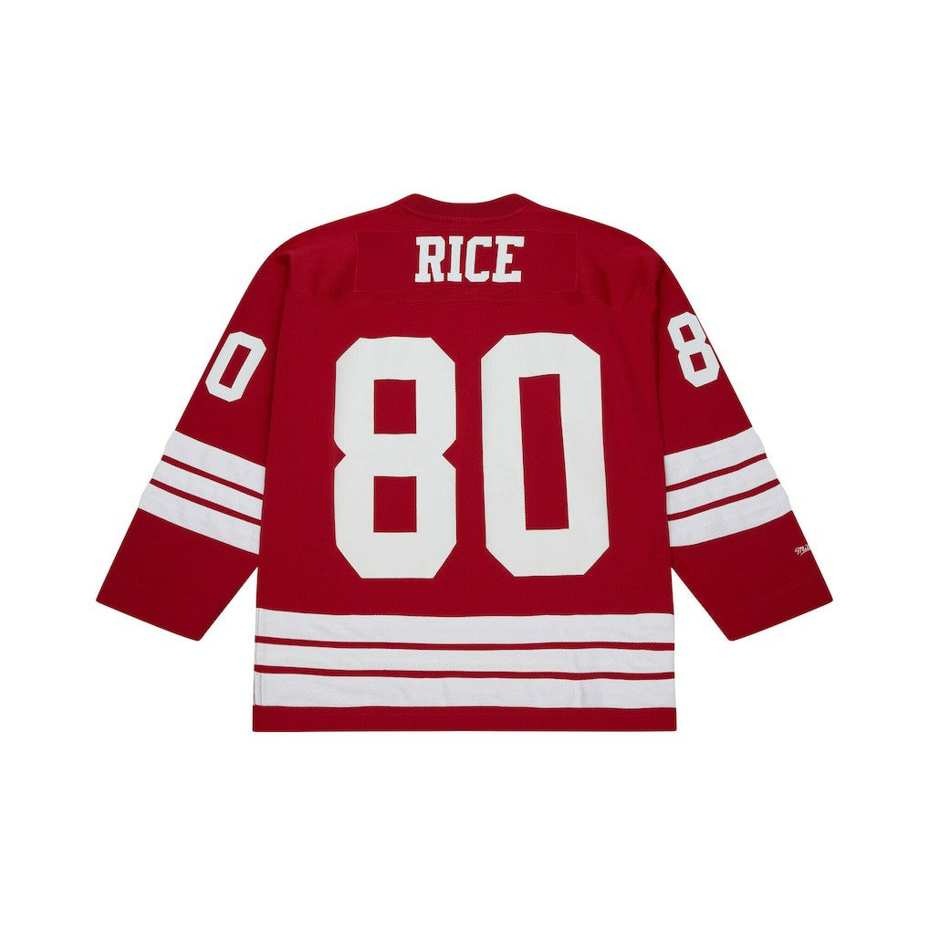 Mitchell & Ness Jerry Rice San Francisco 49ers Maxxed Out Fashion Hockey Jersey Scarlet