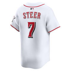 Spencer Steer Cincinnati Reds Nike Home Limited Player Jersey - White - Nike on Sale