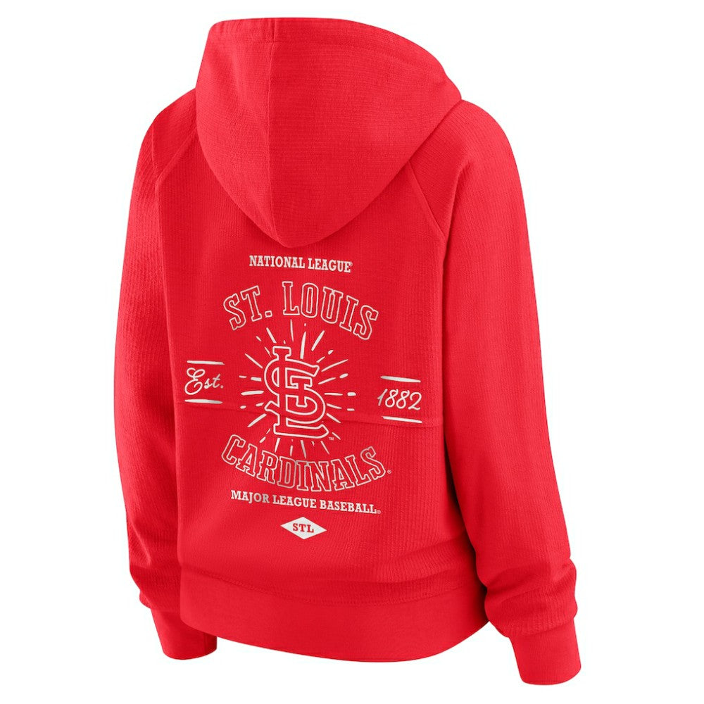 St. Louis Cardinals WEAR by Erin Andrews Women's Vintage Full-Zip Raglan Hoodie - Red - MLB on Sale