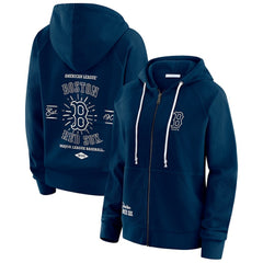 Boston Red Sox WEAR by Erin Andrews Women's Vintage Full-Zip Raglan Hoodie - Navy - MLB Online