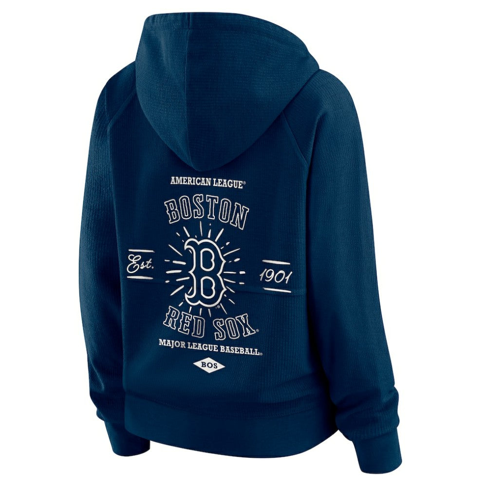 Boston Red Sox WEAR by Erin Andrews Women's Vintage Full-Zip Raglan Hoodie - Navy - MLB Online