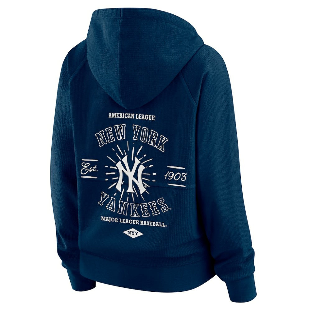 New York Yankees WEAR by Erin Andrews Women's Vintage Full-Zip Raglan Hoodie - Navy - MLB Online