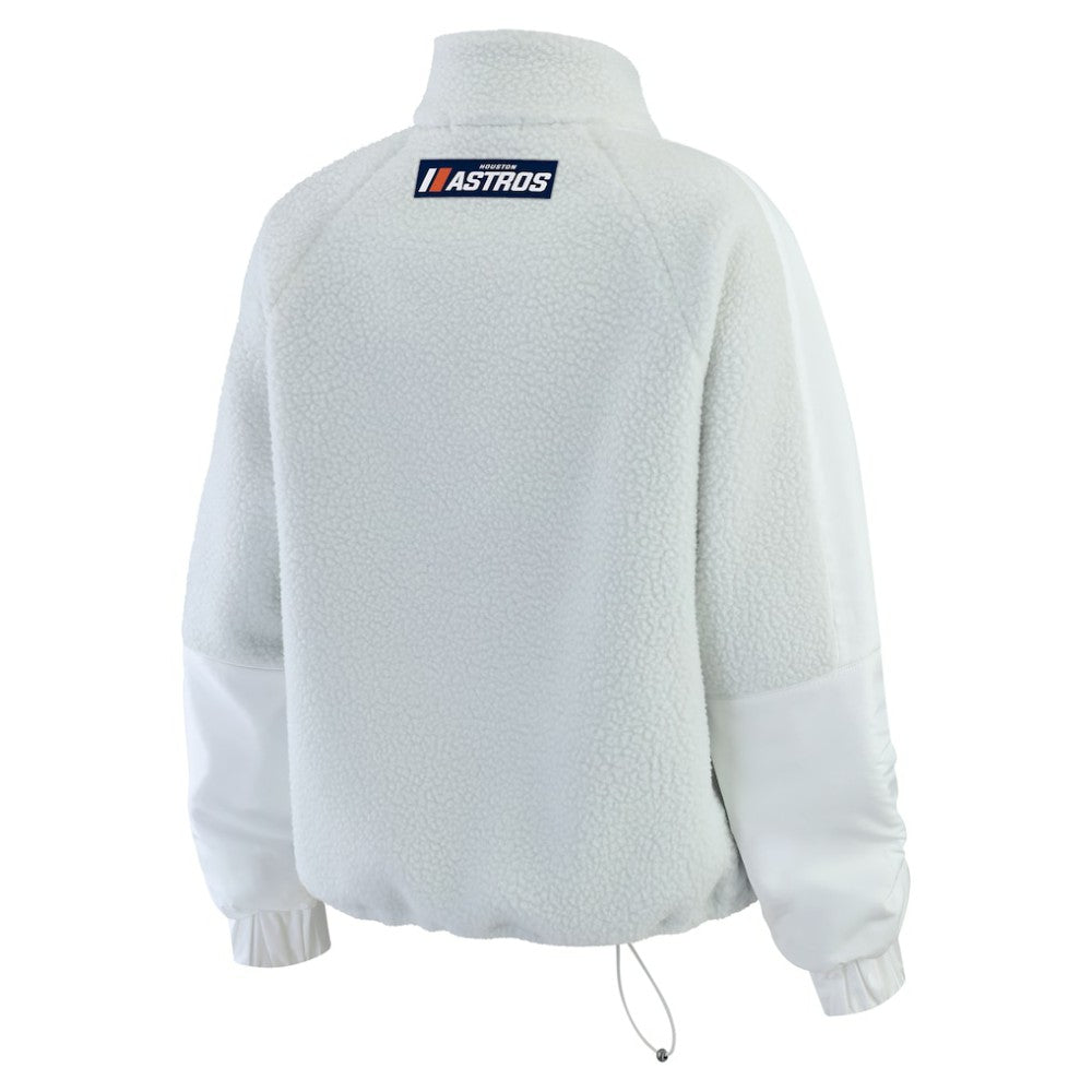 Houston Astros WEAR by Erin Andrews Women's Polar Fleece Quarter-Zip Jacket - Gray - MLB Discount