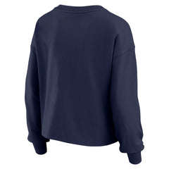 Houston Astros WEAR by Erin Andrews Women's Heavy Rugby Jersey Cropped Long Sleeve T-Shirt & Shorts Lounge Set - Navy - MLB on Sale