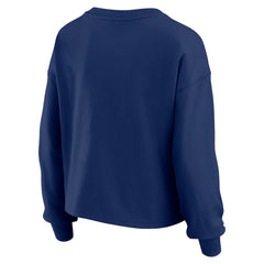 Atlanta Braves WEAR by Erin Andrews Women's Heavy Rugby Jersey Cropped Long Sleeve T-Shirt & Shorts Lounge Set - Navy - MLB Discount