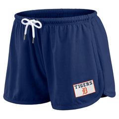 Detroit Tigers WEAR by Erin Andrews Women's Heavy Rugby Jersey Cropped Long Sleeve T-Shirt & Shorts Lounge Set - Navy - MLB Online