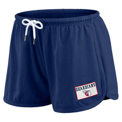 Cleveland Guardians WEAR by Erin Andrews Women's Heavy Rugby Jersey Cropped Long Sleeve T-Shirt & Shorts Lounge Set - Navy - MLB Sale
