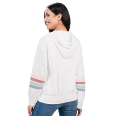 New York Yankees G-III 4Her by Carl Banks Women's Naamah Sleeve Stripe Fleece Full-Zip Hoodie - White - MLB on Sale