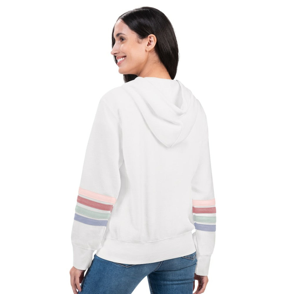Philadelphia Phillies G-III 4Her by Carl Banks Women's Naamah Sleeve Stripe Fleece Full-Zip Hoodie - White - MLB Discount