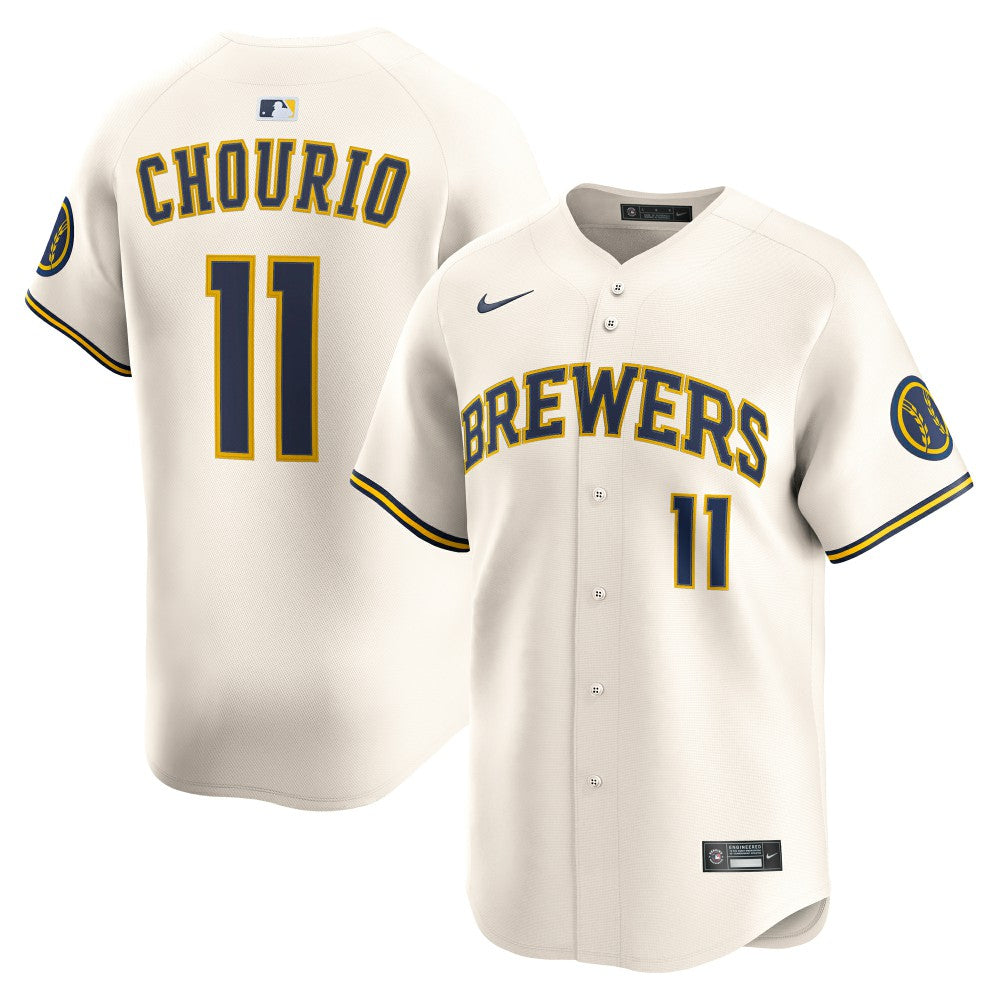 Jackson Chourio Milwaukee Brewers Nike Home Limited Jersey - Cream - Nike on Sale