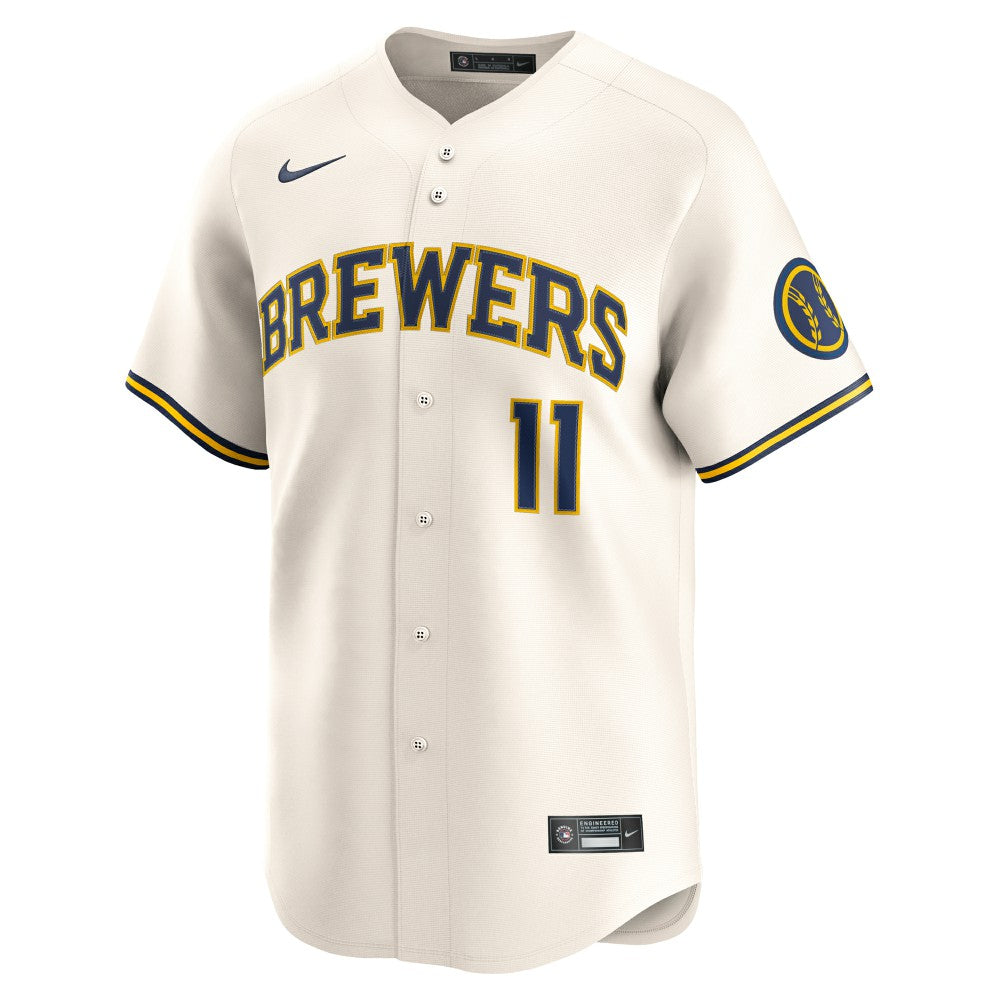Jackson Chourio Milwaukee Brewers Nike Home Limited Jersey - Cream - Nike on Sale