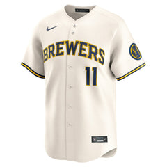 Jackson Chourio Milwaukee Brewers Nike Home Limited Jersey - Cream - Nike on Sale