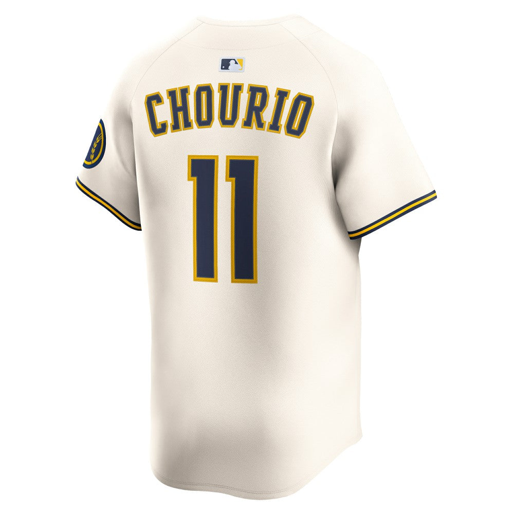 Jackson Chourio Milwaukee Brewers Nike Home Limited Jersey - Cream - Nike on Sale