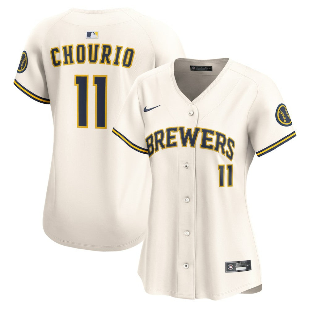 Jackson Chourio Milwaukee Brewers Nike Women's Home Limited Player Jersey - Cream - Nike Lifestyle
