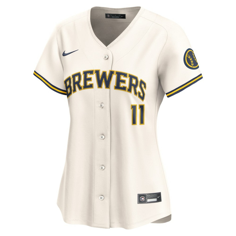 Jackson Chourio Milwaukee Brewers Nike Women's Home Limited Player Jersey - Cream - Nike Lifestyle