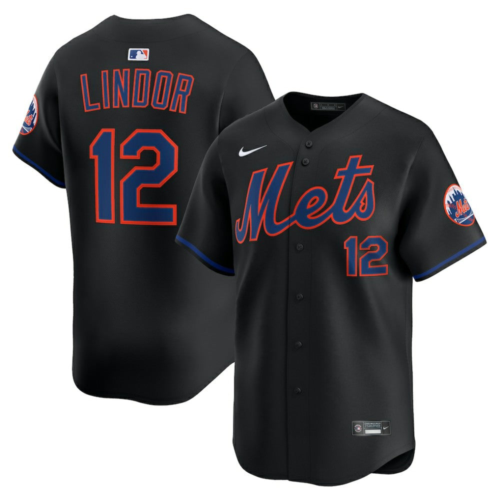 Francisco Lindor New York Mets Nike Alternate Limited Jersey - Black - Nike Sale