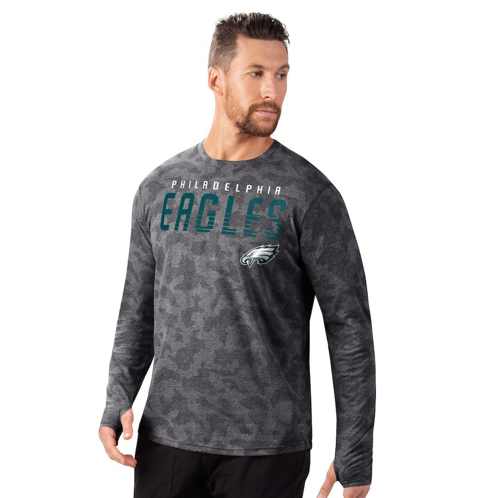 Philadelphia Eagles MSX by Michael Strahan Performance Camo Long Sleeve T-Shirt Black