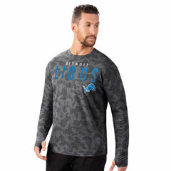 Detroit Lions MSX by Michael Strahan Performance Camo Long Sleeve T-Shirt Black